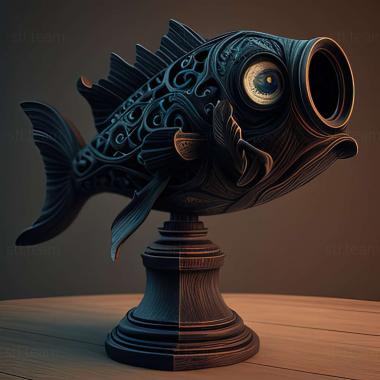 3D модель Чорна риба телескоп (STL)